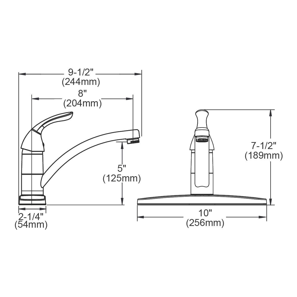 Elkay Everyday LK1000CR Three Hole Deck Mount Kitchen Faucet with Lever Handle and Escutcheon, Chrome