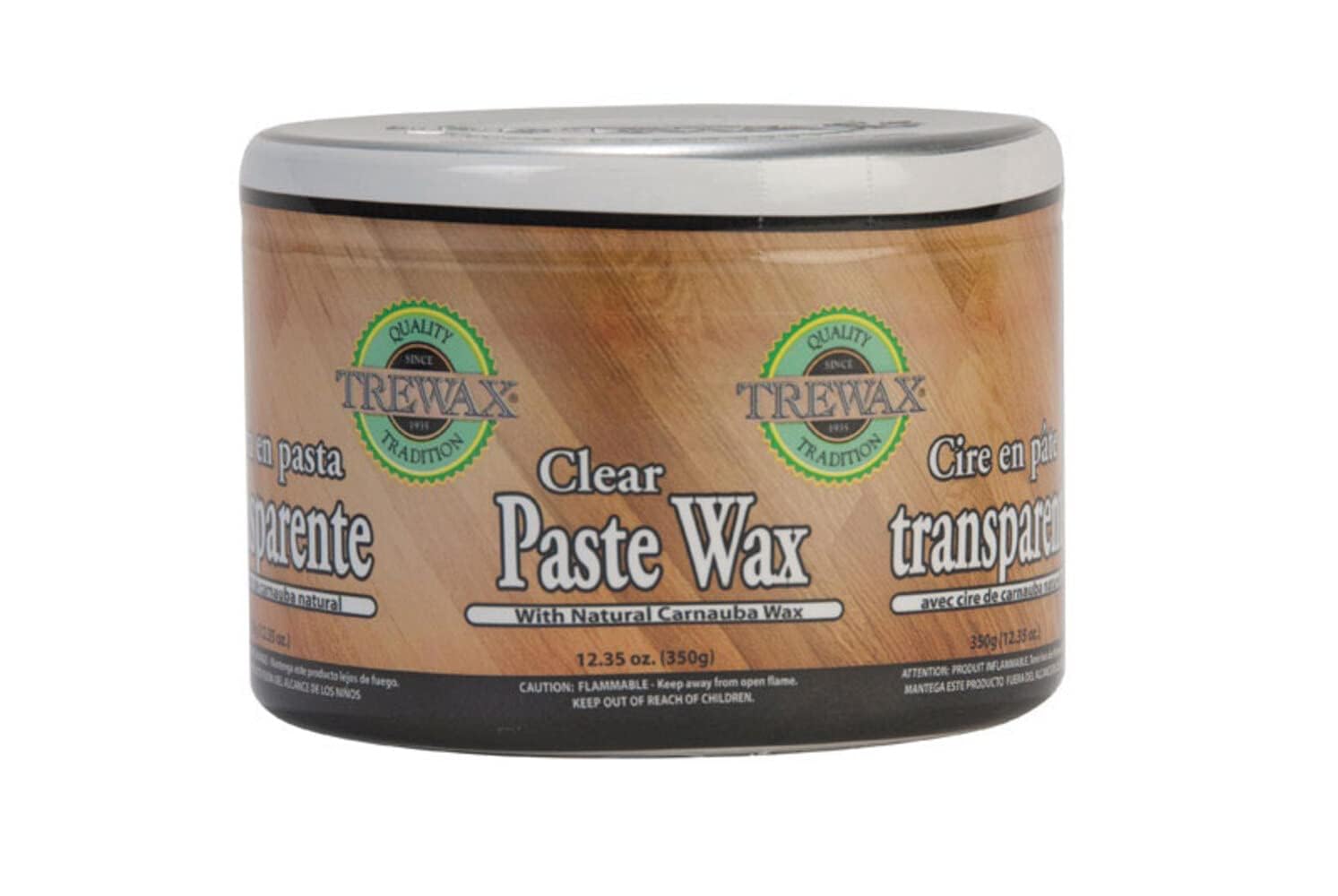 Trewax Paste Wax with Carnauba Wax, Clear, 12.35-Ounce, Ideal on Hardwood Floors, Fine Furniture, Granite, Marble and Bronze