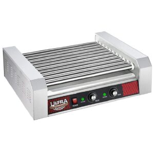 great northern popcorn 11 hot dog machine countertop roller with dual temperature zones makes up to 30 hotdogs, brats, or sausages