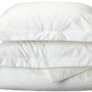 Cotton Blend Soft, Wrinkle Resistant 2-Piece Twin Duvet Cover Set, Solid White