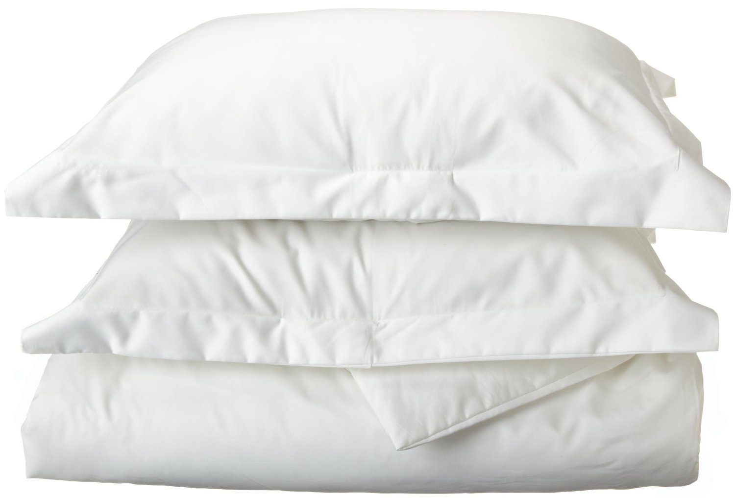 Cotton Blend Soft, Wrinkle Resistant 2-Piece Twin Duvet Cover Set, Solid White