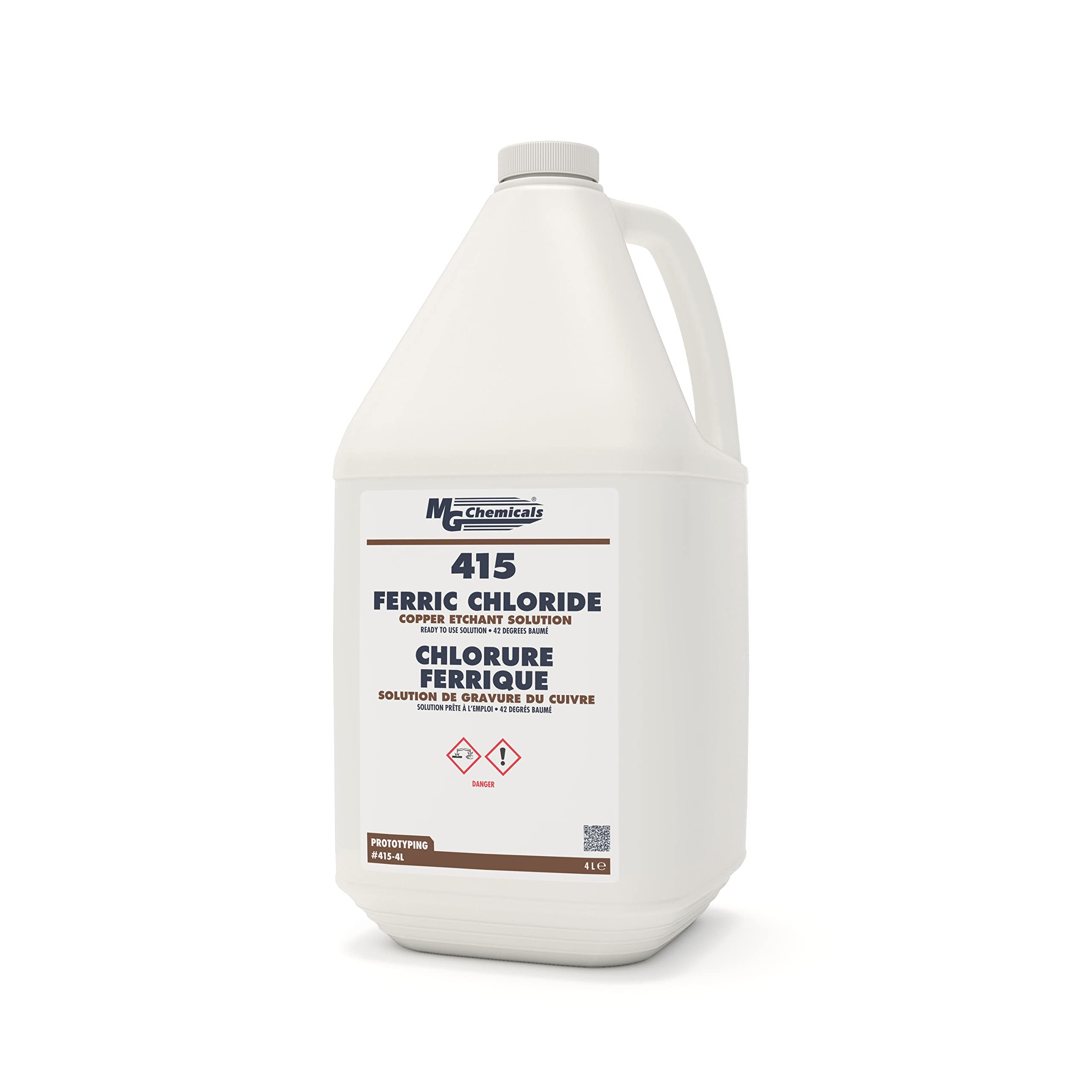 MG Chemicals - 415-4L Ferric Chloride Copper Etchant Solution, 4L Liquid Bottle, Dark Brown