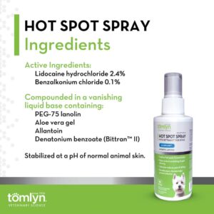 Tomlyn Allercaine Hot Spot Spray for Dogs, 4oz