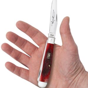 Case Dark Red John Wyne Trapper Pocket Knife Gift Set