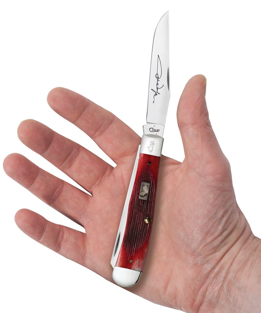 Case Dark Red John Wyne Trapper Pocket Knife Gift Set