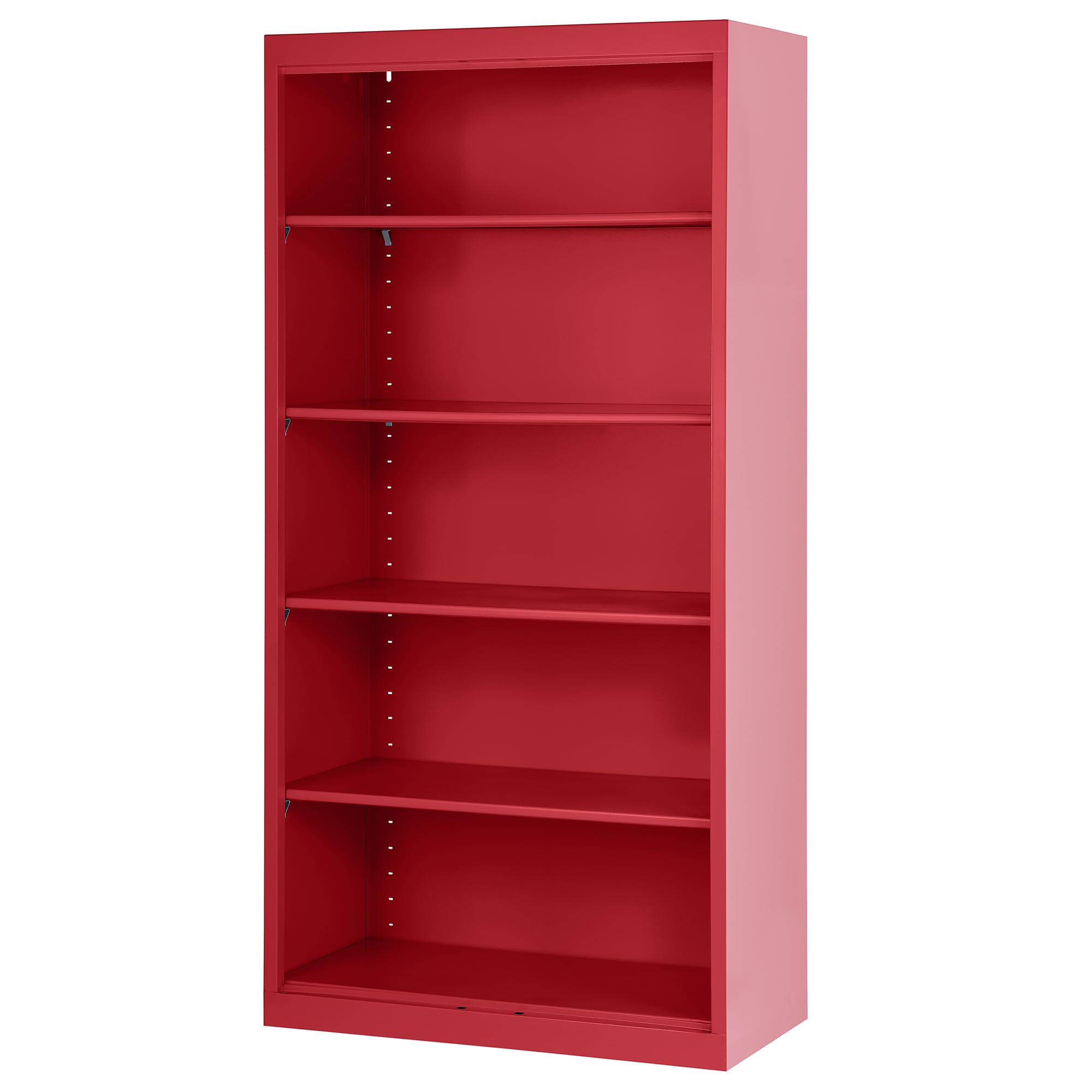 Sandusky BA40361872-01 5-Shelf Elite Series Wielded Bookcase with Adjustable Shelves, Open Display Bookshelf for Home, Office, 18"D x 36"W x 72"H, Red