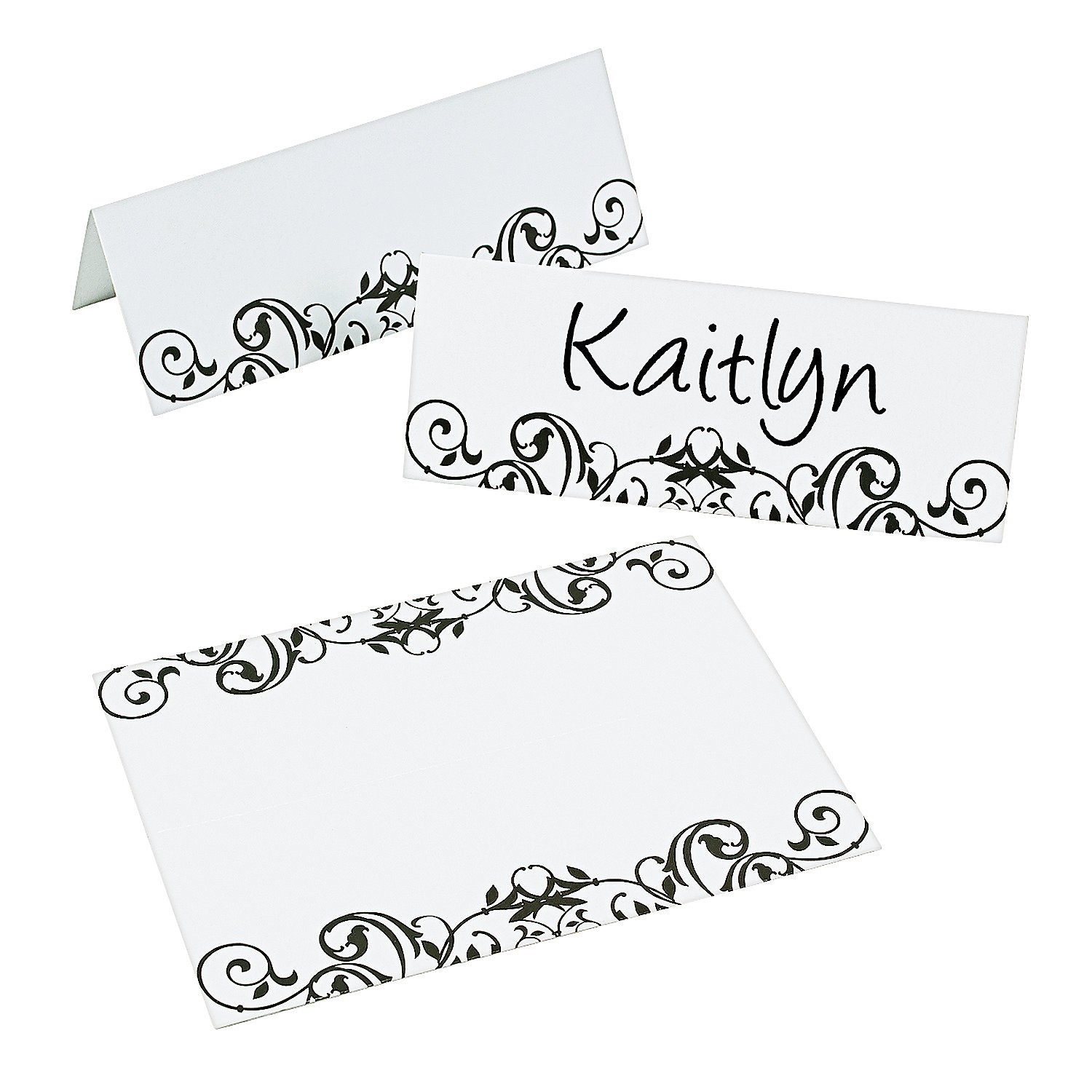 BLACK & WHITE DESIGN PLACECARDS (24PC) - Party Supplies - 24 Pieces