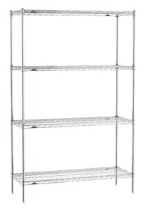 metro ez1848nc-4 super erecta industrial wire shelving 4-shelf convenience pak, chrome, 18" x 48" x 74.5"