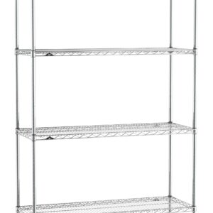 Metro EZ1848NC-4 Super Erecta Industrial Wire Shelving 4-Shelf Convenience Pak, Chrome, 18" x 48" x 74.5"