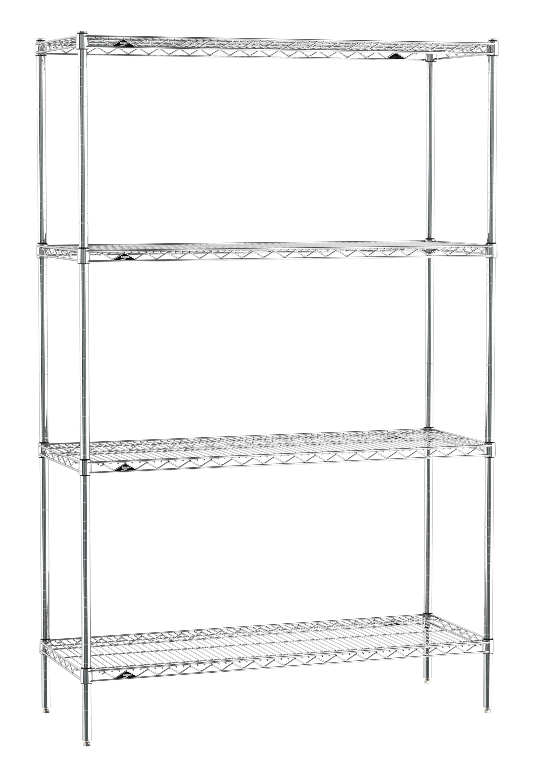 Metro EZ1848NC-4 Super Erecta Industrial Wire Shelving 4-Shelf Convenience Pak, Chrome, 18" x 48" x 74.5"