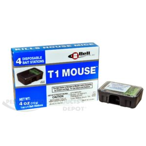 T1 Mouse Disposable Mouse Bait Stations-1 Box (4 stations)