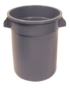 continental 1001gy 10-gallon huskee lldpe waste receptacle, round, gray