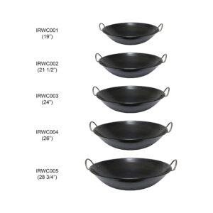 Thunder Group IRWC001 Wok, 19" Dia., Curved Rim, 2 Round Riveted Handles, Iron Construction