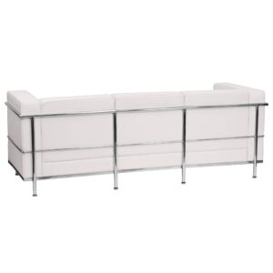 Flash Furniture HERCULES Regal Series Contemporary White LeatherSoft Sofa with Encasing Frame