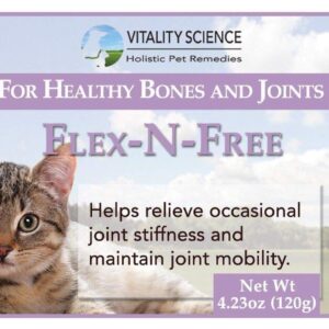 Vitality Science Flex N Free for Cats | Promotes Healthy Bones & Joints | Relieves Joint Stiffness & Maintains Mobility | Reduces Inflammation | Builds Healthy Bone Tissue | 100% Natural (120g)