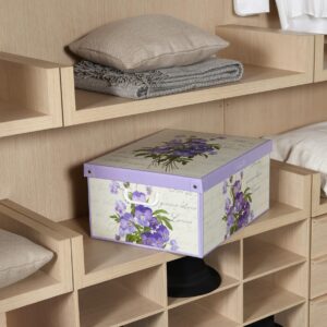 Kanguru Decorative Storage Box with Handles and Lid Collection Violette, Fragrant, Scented Violet, LARGE