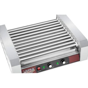 Great Northern Popcorn 11 Hot Dog Machine Countertop Roller with Dual Temperature Zones Makes Up to 30 Hotdogs, Brats, or Sausages