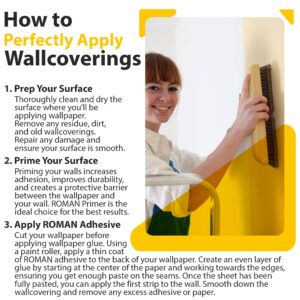 Roman PRO-999 Rx-35 Wallpaper Primer and Sealer - Bonding Primer for Wallcoverings and Home Improvement, Clear, Water-based - 1 Gallon (400 Sq. Ft.)