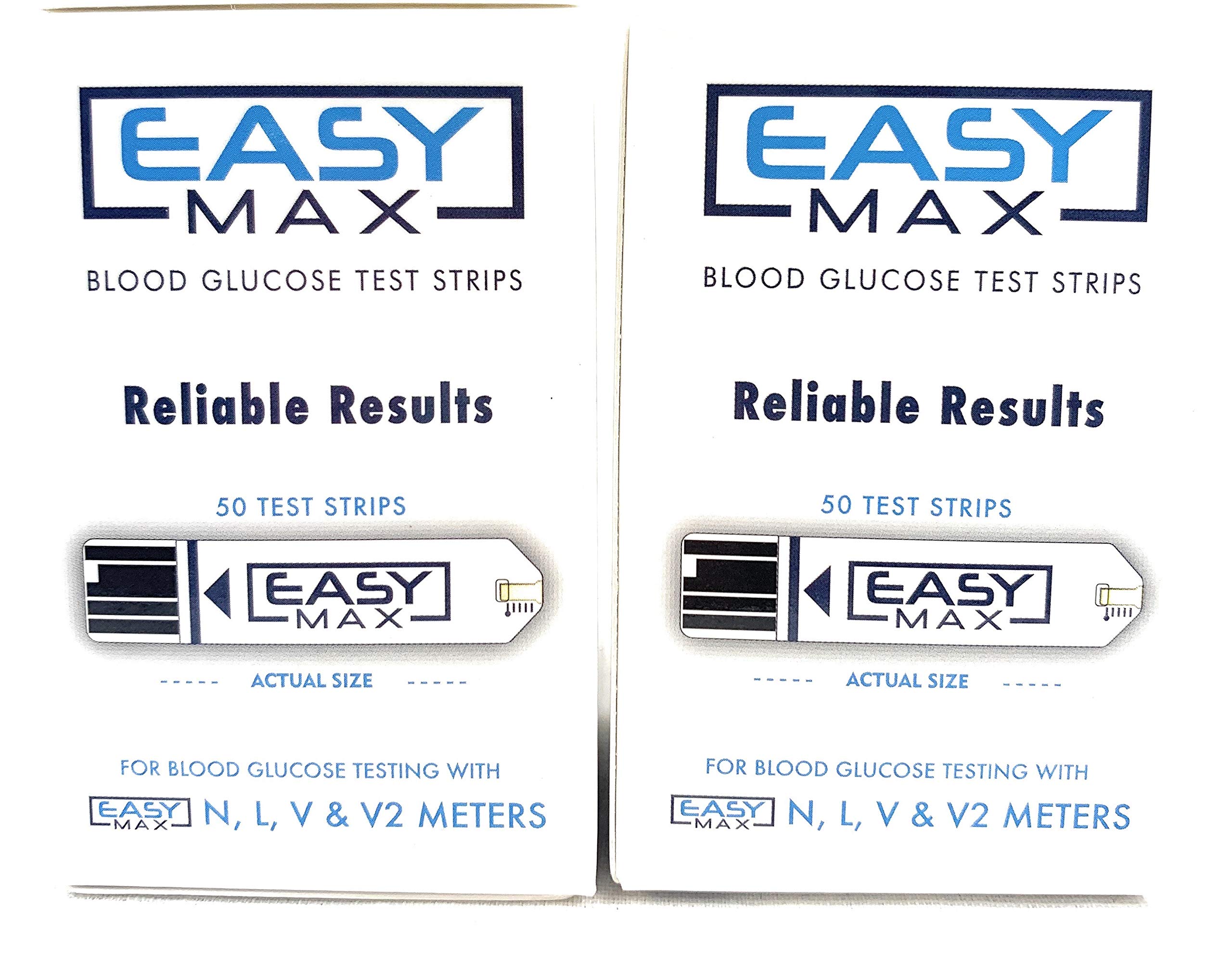 100 EASYMax Blood Glucose Test Strips(2 Boxes of 50)