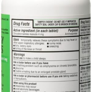 Major Pharmaceuticals Chlorpheniramine Maleate 4 mg Anti-Allergy Tablets, 1000 Count