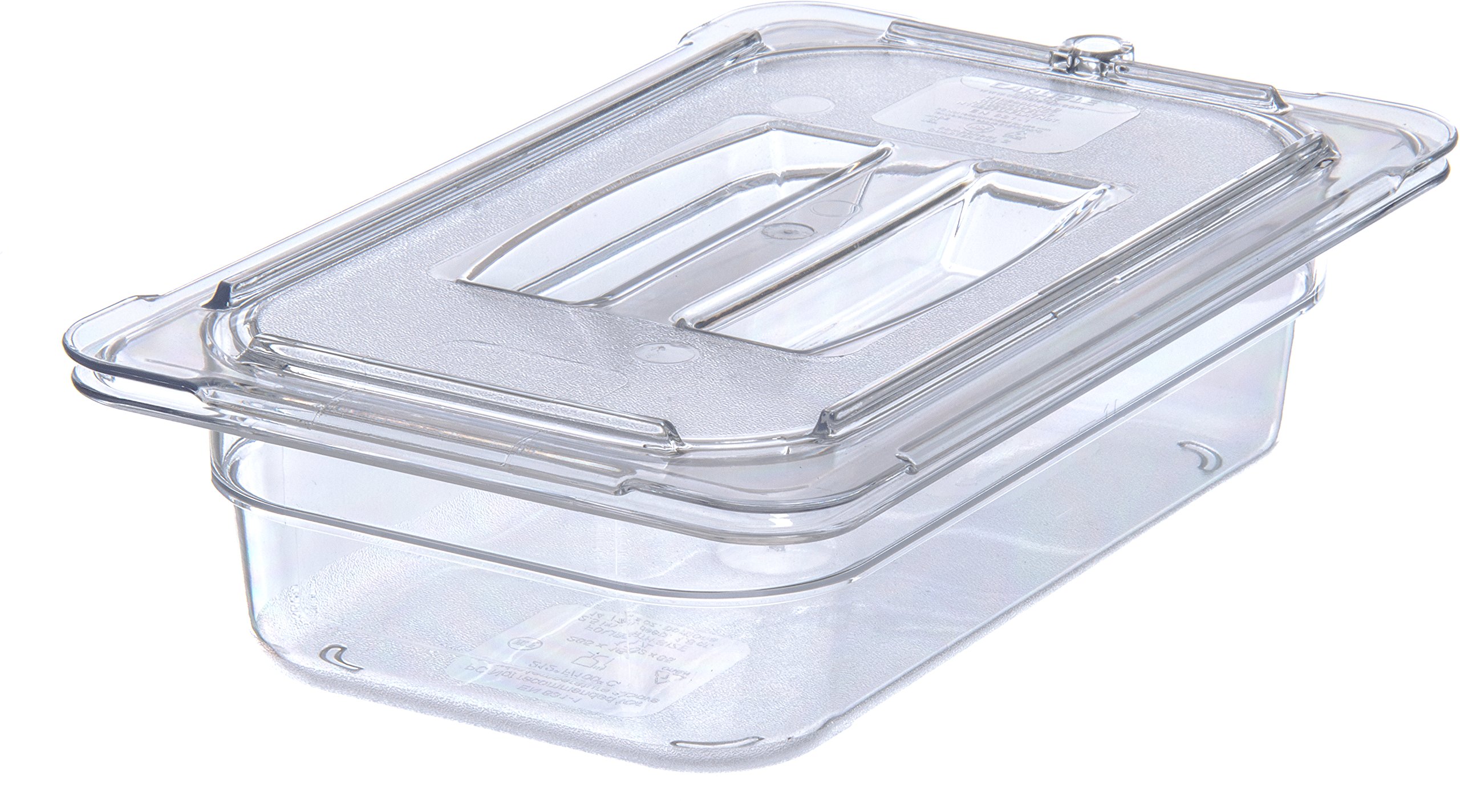 Carlisle FoodService Products CFS 10290U07 Clear 10.38 x 6.38 x 0.88" TopNotch Universal Handled Lid, One-Fourth Size (Case of 6)