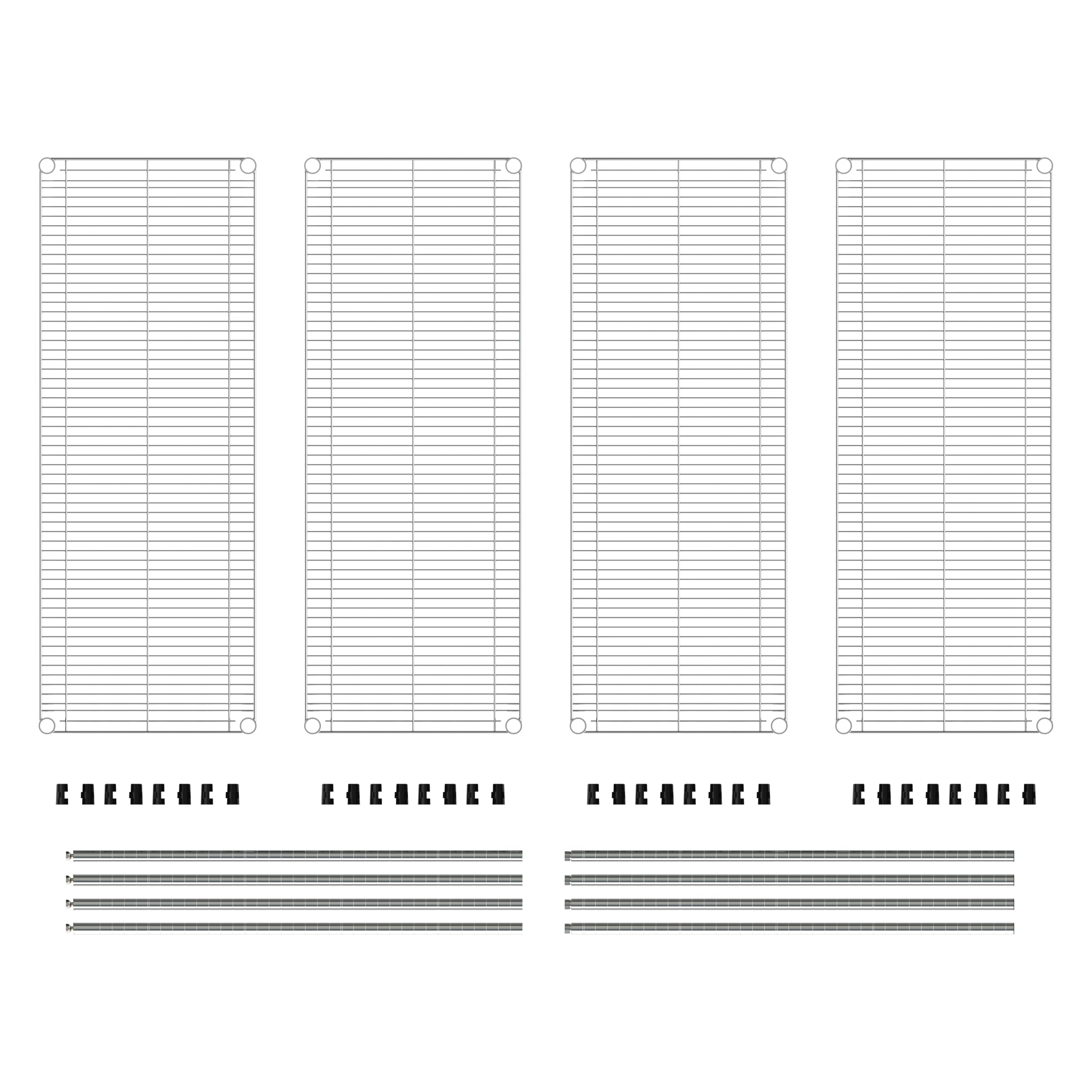 Metro EZ1848NC-4 Super Erecta Industrial Wire Shelving 4-Shelf Convenience Pak, Chrome, 18" x 48" x 74.5"