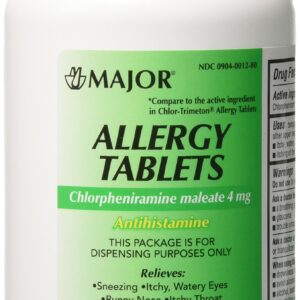 Major Pharmaceuticals Chlorpheniramine Maleate 4 mg Anti-Allergy Tablets, 1000 Count