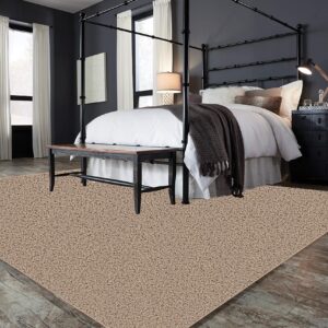 KOECKRITZ 9’x12’ Beige Area Rug. Frieze Plush Textured Carpet for Residential or Commercial use. Approximately 1/2" Thick with Binding.