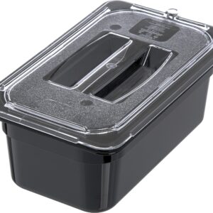 Carlisle FoodService Products CFS 10290U07 Clear 10.38 x 6.38 x 0.88" TopNotch Universal Handled Lid, One-Fourth Size (Case of 6)