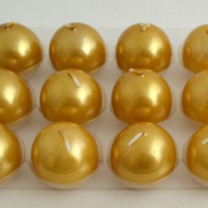 Biedermann & Sons Metallic Ball Candles, Box of 12, Gold, 1.5-Inch Diameter