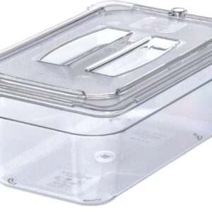 Carlisle FoodService Products CFS 10290U07 Clear 10.38 x 6.38 x 0.88" TopNotch Universal Handled Lid, One-Fourth Size (Case of 6)