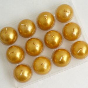 Biedermann & Sons Metallic Ball Candles, Box of 12, Gold, 1.5-Inch Diameter