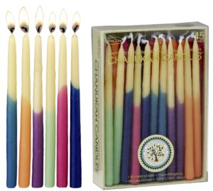 rite lite premium dripless multicolor hanukkah candles - colorful bulk pack of 45 - decorative & fits most menorahs jewish holiday party favors accessories decorations for all 8 nights of chanukah