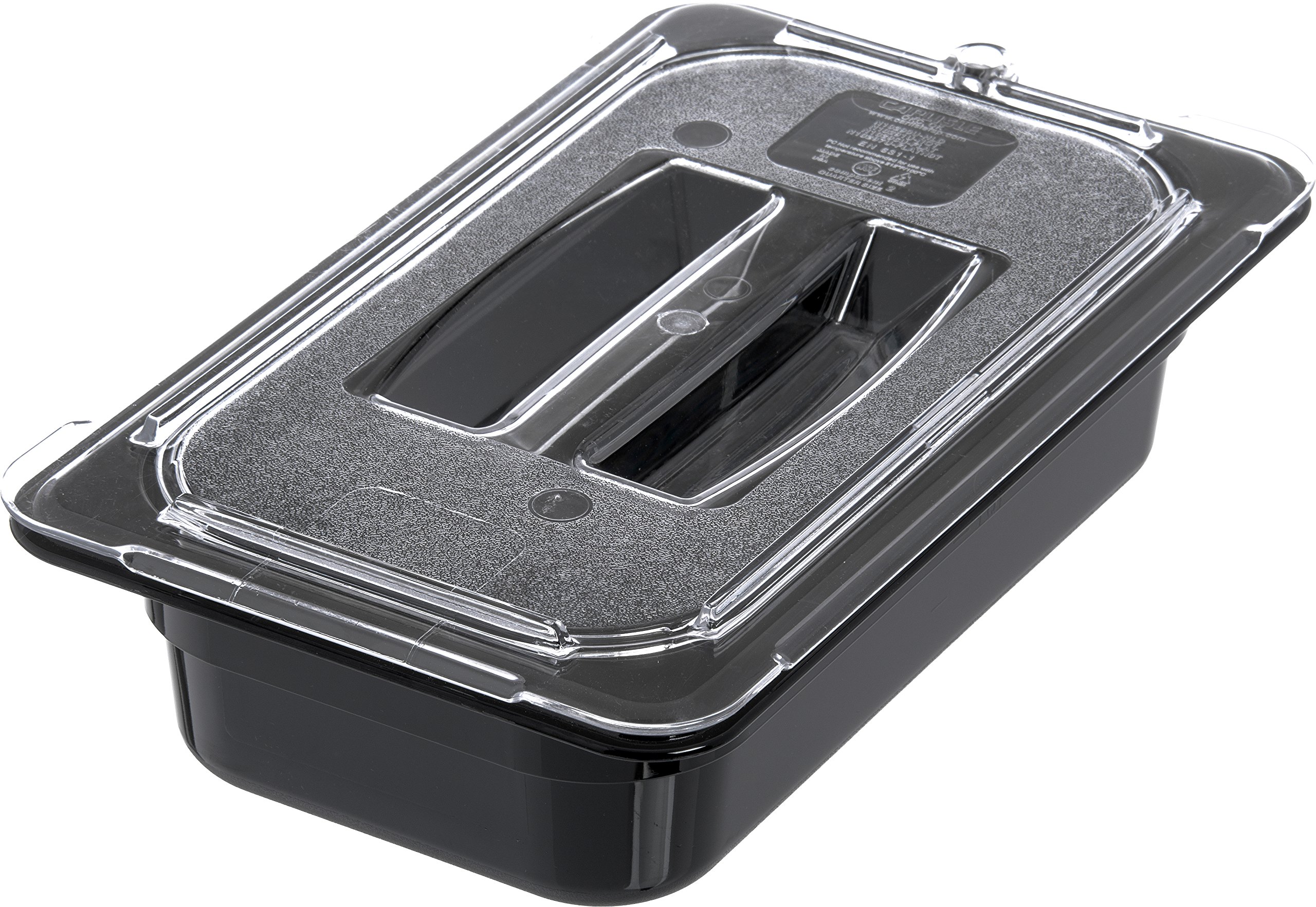 Carlisle FoodService Products CFS 10290U07 Clear 10.38 x 6.38 x 0.88" TopNotch Universal Handled Lid, One-Fourth Size (Case of 6)