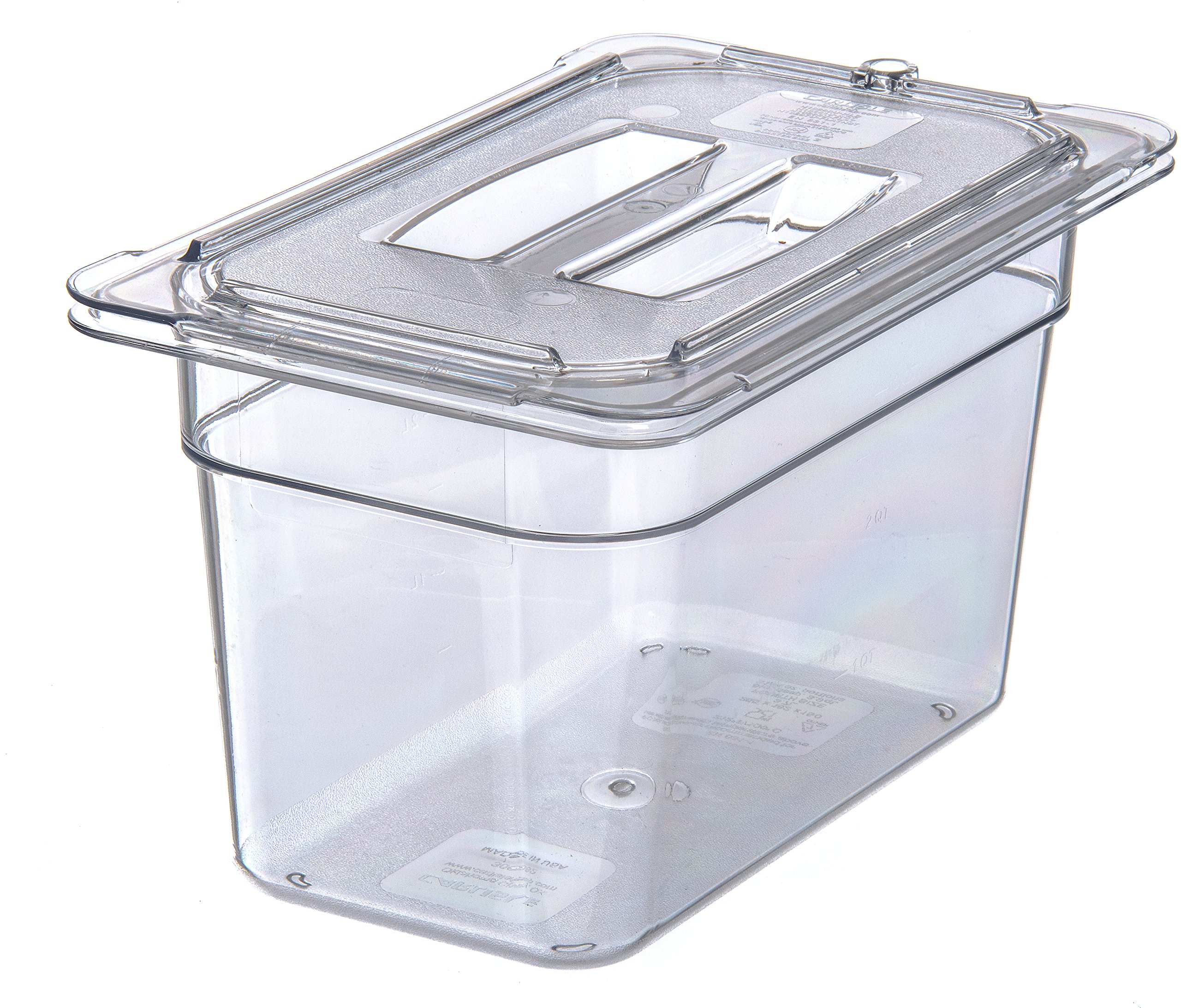 Carlisle FoodService Products CFS 10290U07 Clear 10.38 x 6.38 x 0.88" TopNotch Universal Handled Lid, One-Fourth Size (Case of 6)