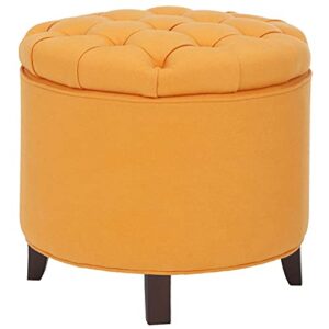 safavieh amelia tufted storage ottoman, tangerine