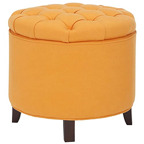 Safavieh Amelia Tufted Storage Ottoman, Tangerine