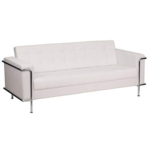 Signature Design by Ashley HERCULES Lesley Series Contemporary White LeatherSoft Sofa with Encasing Frame