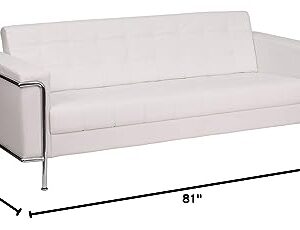 Signature Design by Ashley HERCULES Lesley Series Contemporary White LeatherSoft Sofa with Encasing Frame