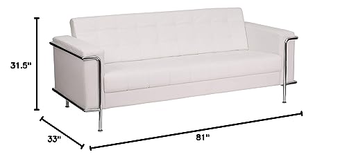 Signature Design by Ashley HERCULES Lesley Series Contemporary White LeatherSoft Sofa with Encasing Frame