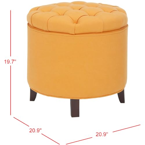 Safavieh Amelia Tufted Storage Ottoman, Tangerine