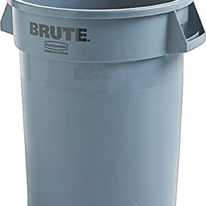 RUBBERMAID FG262000GRAY Brute Round Container, 20 gal Capacity, Gray