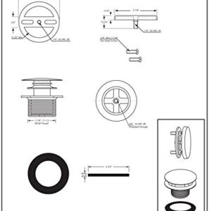 Westbrass Mushroom Tip-Toe Tub Trim Set with Floating Faceplate, Stainless Steel, D398RK-20