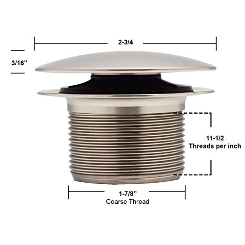 Westbrass Mushroom Tip-Toe Tub Trim Set with Floating Faceplate, Stainless Steel, D398RK-20