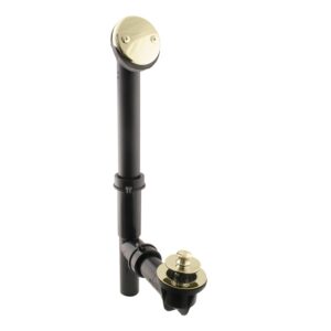 westbrass 594144-01 black 1-1/2" tubular twist & close bath waste drain kit, polished brass