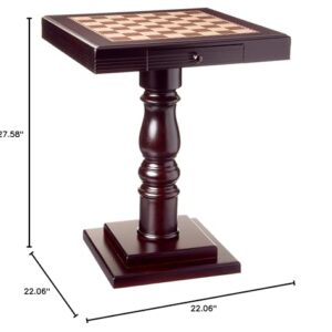 Frenchi Furniture Table, 27.58 in x 22.06 in x 22.06 in, Mahogany