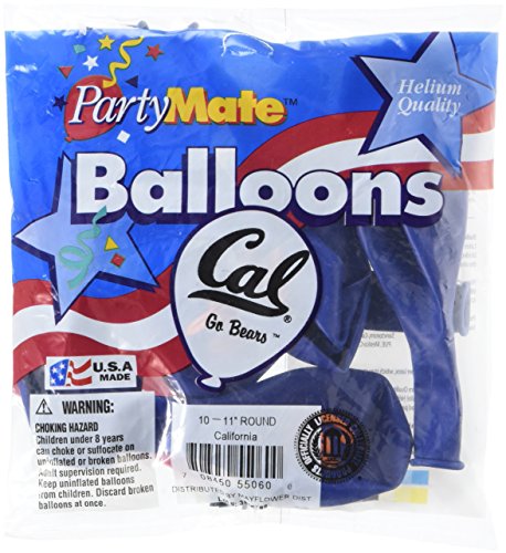 Pioneer Balloon Company 10 Count University of California Latex Balloon, 11", Multicolor