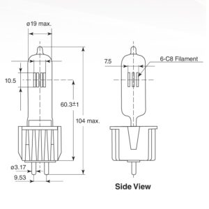 USHIO HPL 575w /120X Long Life halogen bulb (12 pcs)