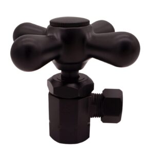 Westbrass Corrugated Supply Kit with Cross Handle, 1/2" IPS x 3/8" OD x 20", Oil Rubbed Bronze, D103K20X-12