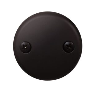 Westbrass 594244-12 14" White Tubular Bath Waste & Overflow Assembly with Twist & Close Drain Plug and 2-Hole Faceplate, Oil Rubbed Bronze